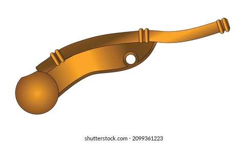 A typical bosuns whistle isolated over a white background