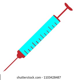 A typical cartoon style and isolated medical hypodermic syringe needle