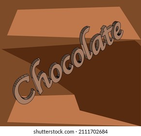 Typical chocolate colors set below the texy Chocolte in 3D render