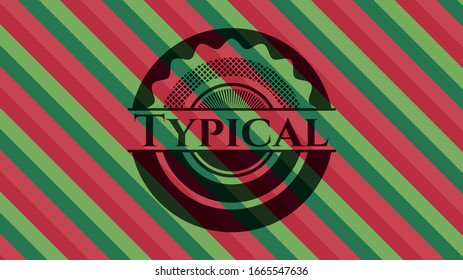 Typical christmas badge. Vector Illustration. Detailed.