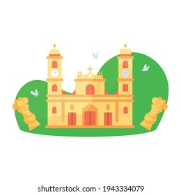 Typical Colombian church or cathedral - Vector illustration