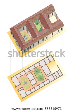 Similar – Image, Stock Photo courtyard chile house