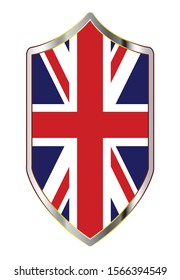 A typical crusader type shield with the British Union Jack flag