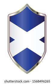 A typical crusader type shield with cross of Scotland