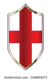 A typical crusader type shield with red cross flag of England