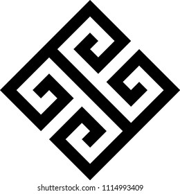 Typical egyptian, assyrian and greek motives vector symbol. Greek key. Arabic geometric islamic art. Abstract geometric. Vector and illustration.