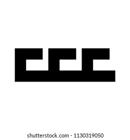 Typical egyptian, assyrian and greek motives vector symbol. Arabic geometric islamic art. Abstract geometric. Vector and illustration.