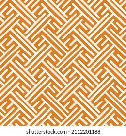 Typical egyptian, assyrian and greek motives. Greek key. Arabic geometric texture. Islamic Art. Abstract geometric orange pattern. Vector and illustration.