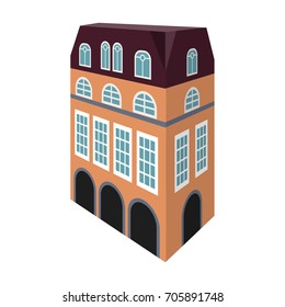 Typical English house. Architecture of the house single icon in cartoon style vector symbol stock illustration web.