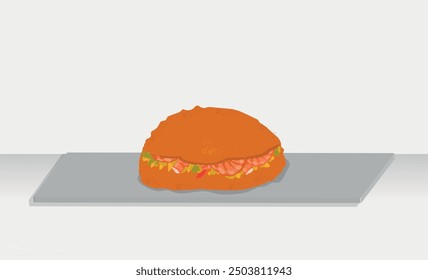 Typical food from the state of Bahia called acarajé, Brazilian food. vector illustration