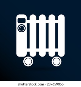 Typical heater filled radiator icon symbol electric.