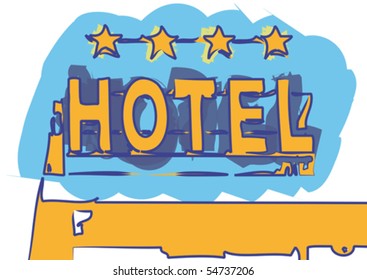 Typical Hotel sign, vector illustration