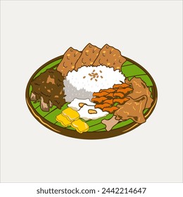 typical Indonesian food preparing for Eid