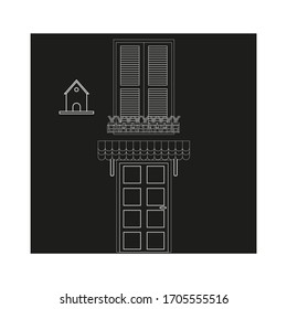 typical italian facade. illustration for web and mobile design.