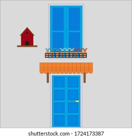 fachada típica italiana. ilustración para diseño web y móvil.