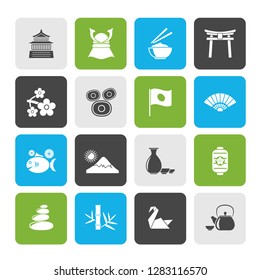 Typical Japan culture icons - vector icon set