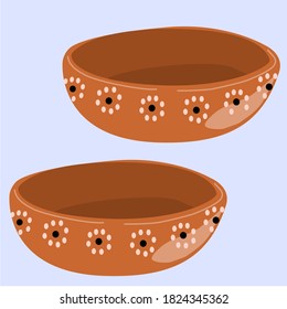 Typical mexican painted clay plates.