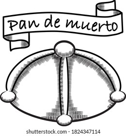 Typical mexican Pan de Muerto. Dia de Muertos. Deads day.