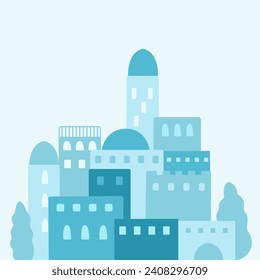 Typical middle eastern city scene vector illustration