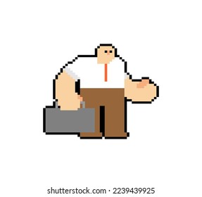 Typical office clerk pixel art. 8 bit office worker of average height of average appearance, like everyone else