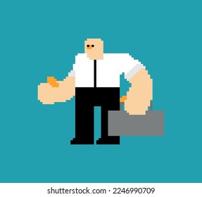 Typical office clerk pixel art. 8 bit office worker of average height of average appearance, like everyone else