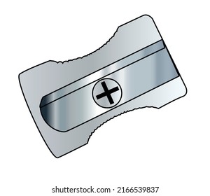A typical office pencile sharpener in isolation on a white background