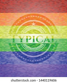 Typical on mosaic background with the colors of the LGBT flag