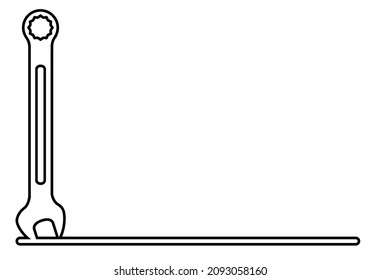 A typical open ended and ring spanner outline background