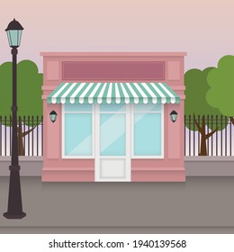 Typical Parisian Front Cafe, Restaurant, Concept, Vector, Illustration