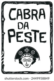 Typischer Satz aus dem Nordosten Brasiliens (Cabra da peste). Holzschnitt im Cordel-Stil. Vektorillustration