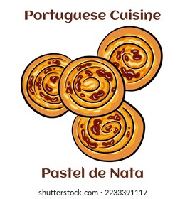 Typical Portuguese custard pies - "Pastel de Nata" or "Pastel de Belem". traditional portuguese pastry.