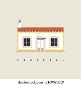 Typical Portuguese house illustration - vector 
