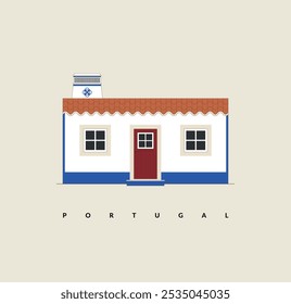 Typical Portuguese house illustration - vector