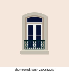 Typical Portuguese window. Vector file.