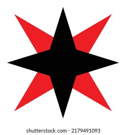 A typical quaker Protestand religious star icon over a white background