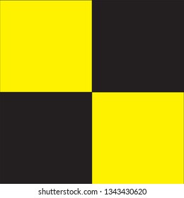 Typical quarantine flag in black and white squares