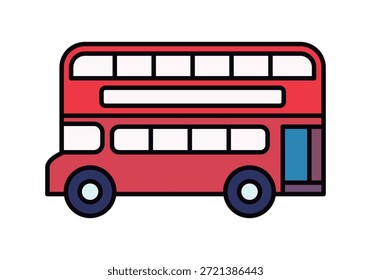 Típico autobús rojo de dos pisos de Londres para transporte urbano y conceptos de turismo británico
