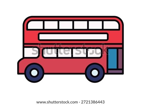 Typical red double-decker bus of London for urban transport and British tourism concepts