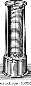 A typical representation of the, 'safety lamp', generally used for coal miners. These safety lamps protect the coal miners from the harmful effects of coal dust, methane and natural gas, vintage