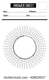 Typical Round Multiple Choice Answer Sheet Stock Vector (Royalty Free ...