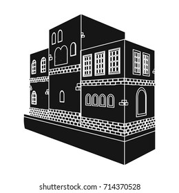 Typical Scandinavian building. Architectural construction single icon in black style vector symbol stock illustration web.