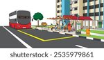 A typical scene of Singaporeans taking a bus in the heartlands of a public housing estate.