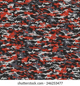 Typical seamless camouflage pattern in red and gray colors