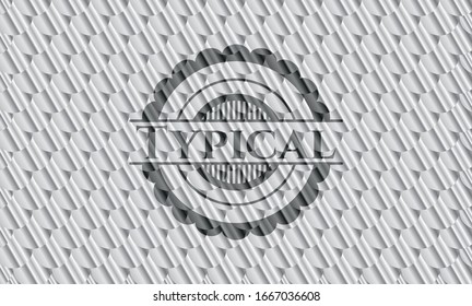 Typical silver badge or emblem. Scales pattern. Vector Illustration. Detailed.