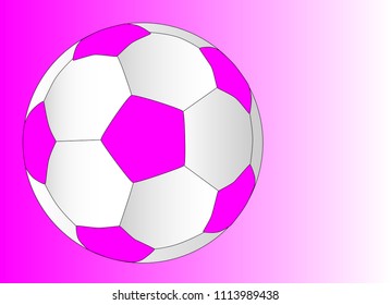 A typical soccer football in pink isolated over a white background.