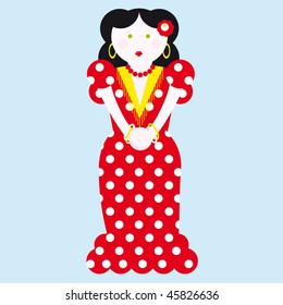 typical spanish flamenco vector illustration