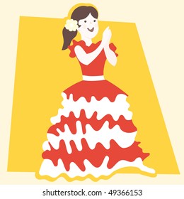 typical spanish flamenco vector illustration