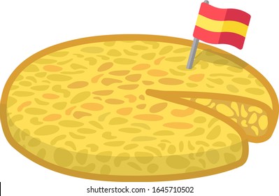 Típico tortilla española con una pieza