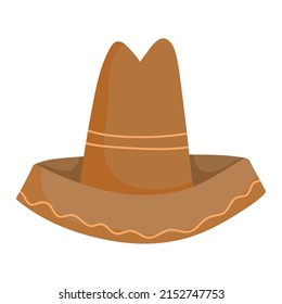 icono de sombrero de paja típico aislado
