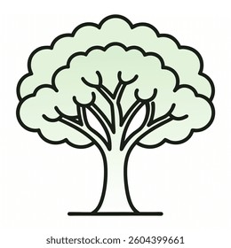 Typical tree outline icon on white background